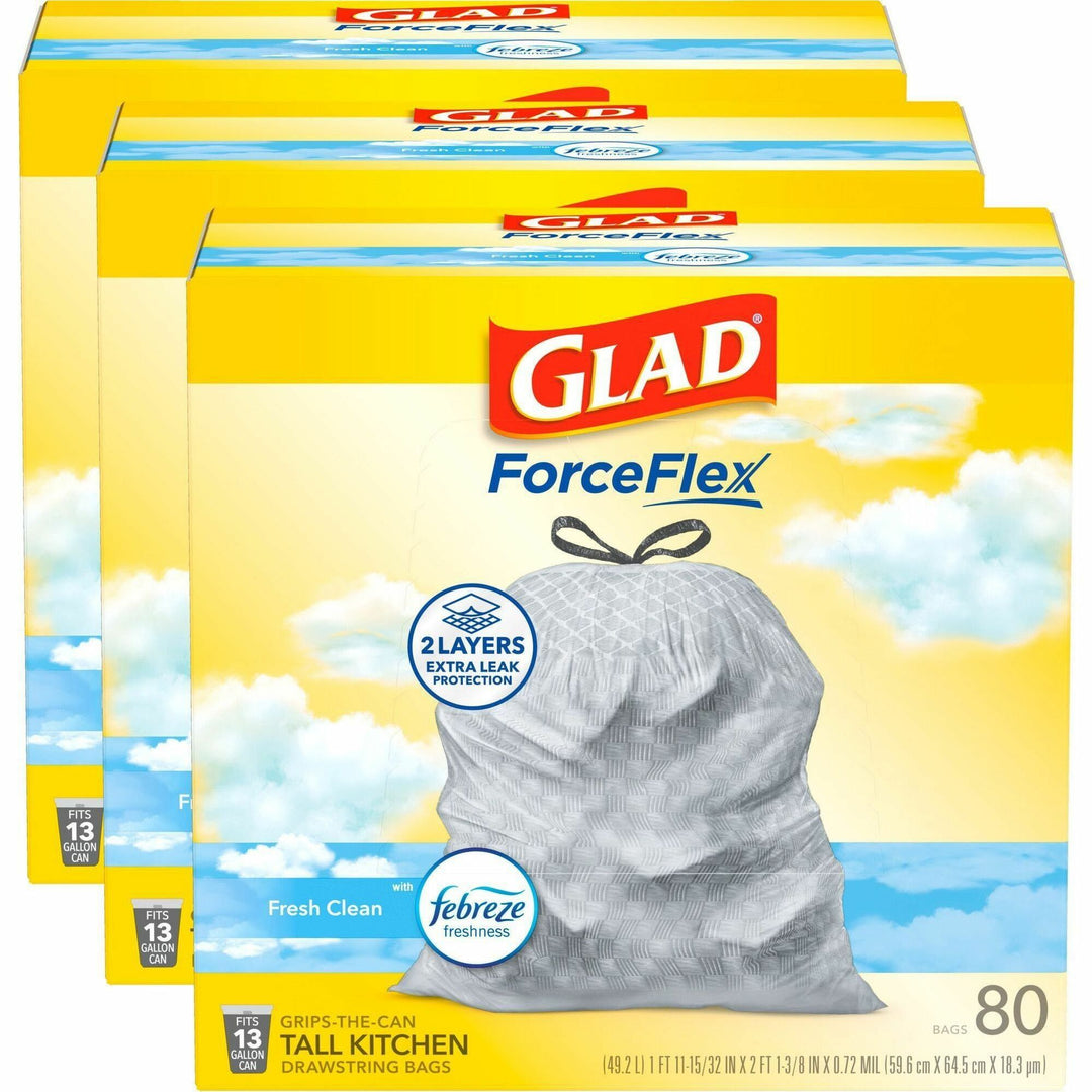 Image of Clorox® Tall Kitchen Bags, 13 Gal, 0.78mil, 80/BX, 3 BXCT, WE