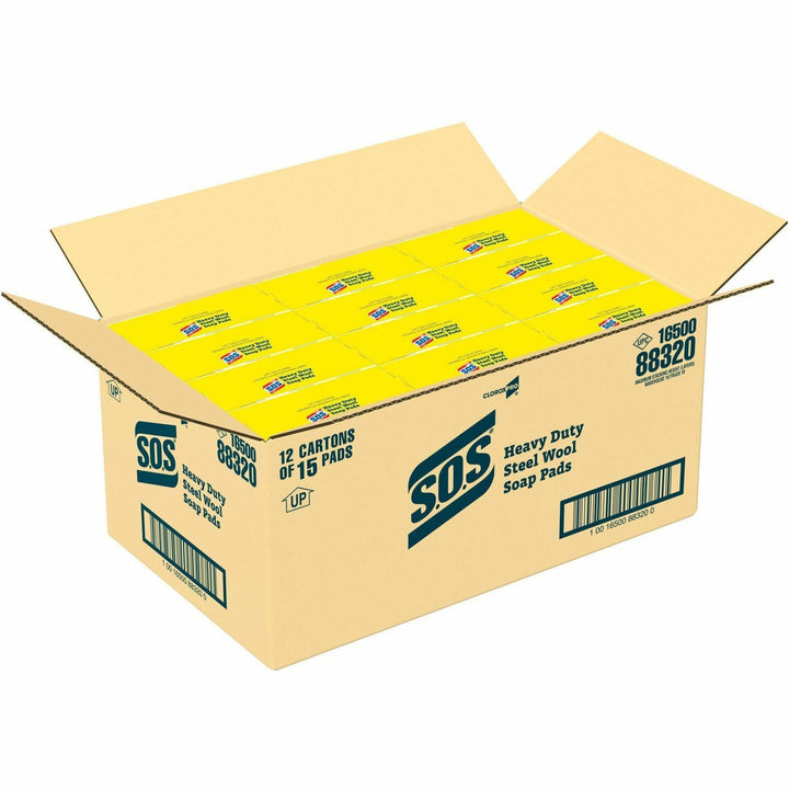 Image of Clorox® Scrub Pads w/Soap,Heavy-Duty,SteelWool,5"x4",15/BX,480 BX/PL