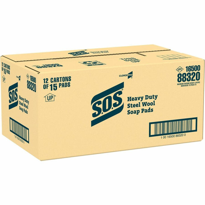 Image of Clorox® Scrub Pads w/Soap,Heavy-Duty,SteelWool,5"x4",15/BX,480 BX/PL