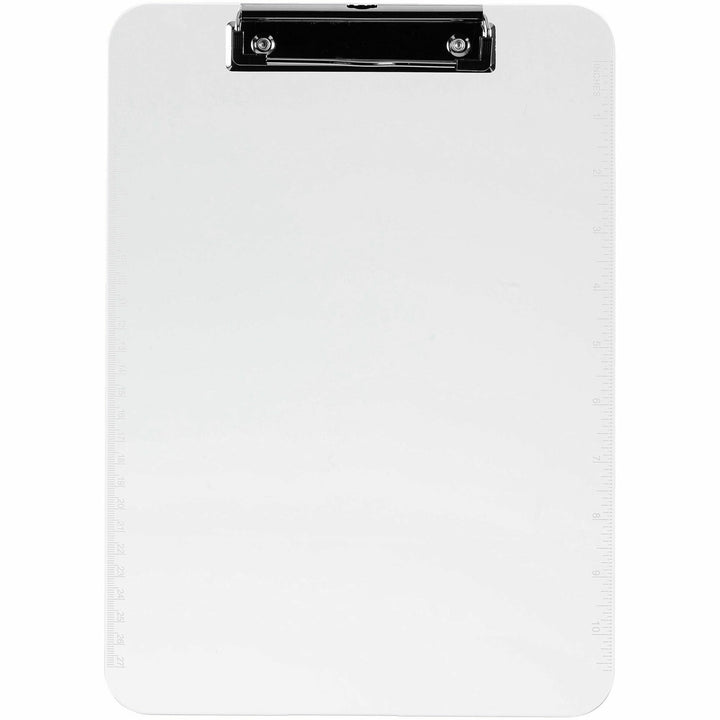Image of Business Source Clipboard, Plastic, w/Flat Clip, 9"x12-1/2", Clear