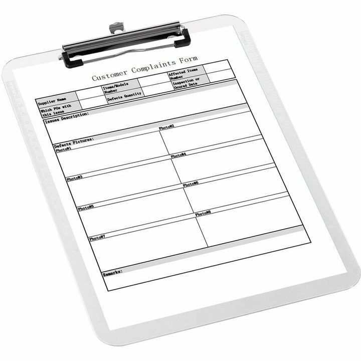 Image of Business Source Clipboard, Plastic, w/Flat Clip, 9"x12-1/2", Clear