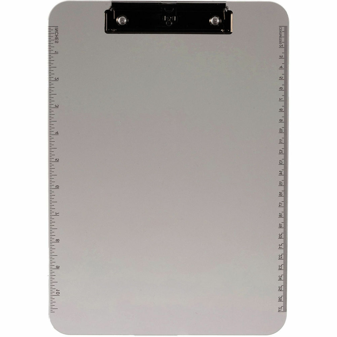 Image of Business Source Clipboard, Plastic, w/Flat Clip, 9"x12-1/2", Smoke