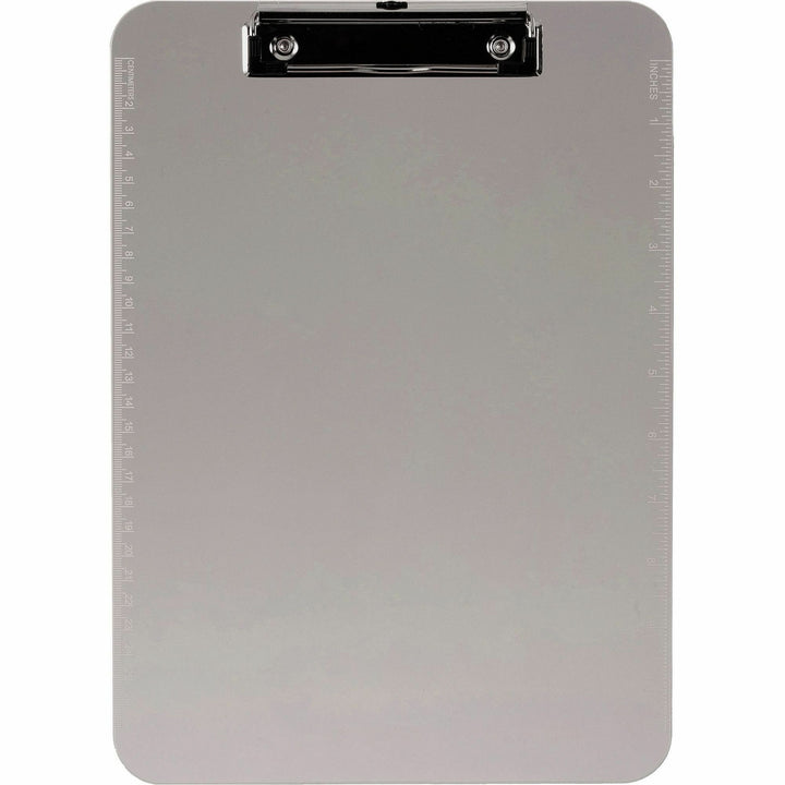 Image of Business Source Clipboard, Plastic, w/Flat Clip, 9"x12-1/2", Smoke