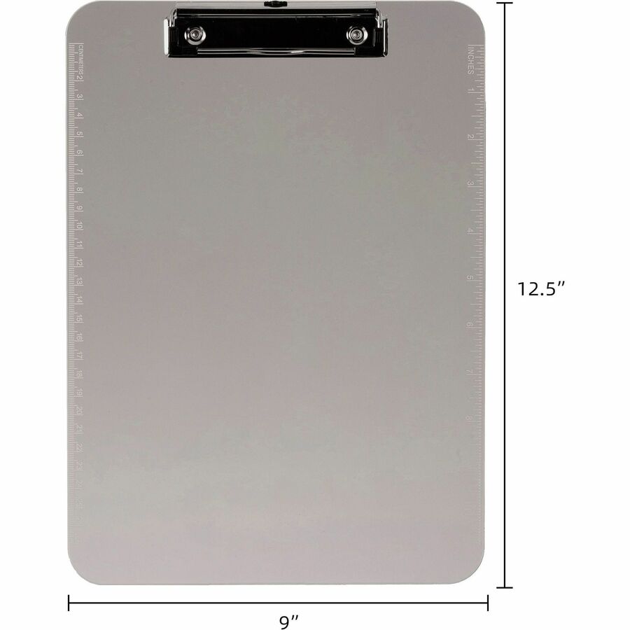 Image of Business Source Clipboard, Plastic, w/Flat Clip, 9"x12-1/2", Smoke