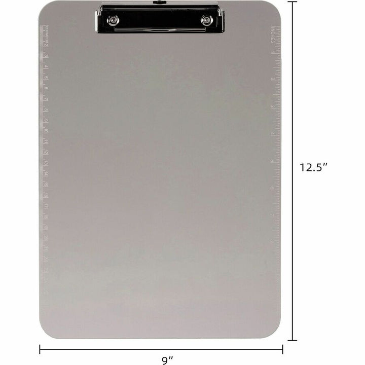 Image of Business Source Clipboard, Plastic, w/Flat Clip, 9"x12-1/2", Smoke