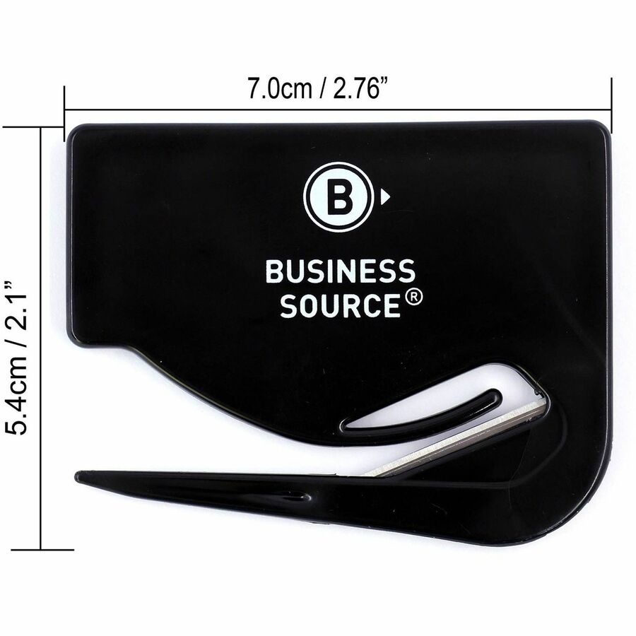 Image of Business Source Letter Opener, Plastic, 2-7/8"x2-1/8", Black