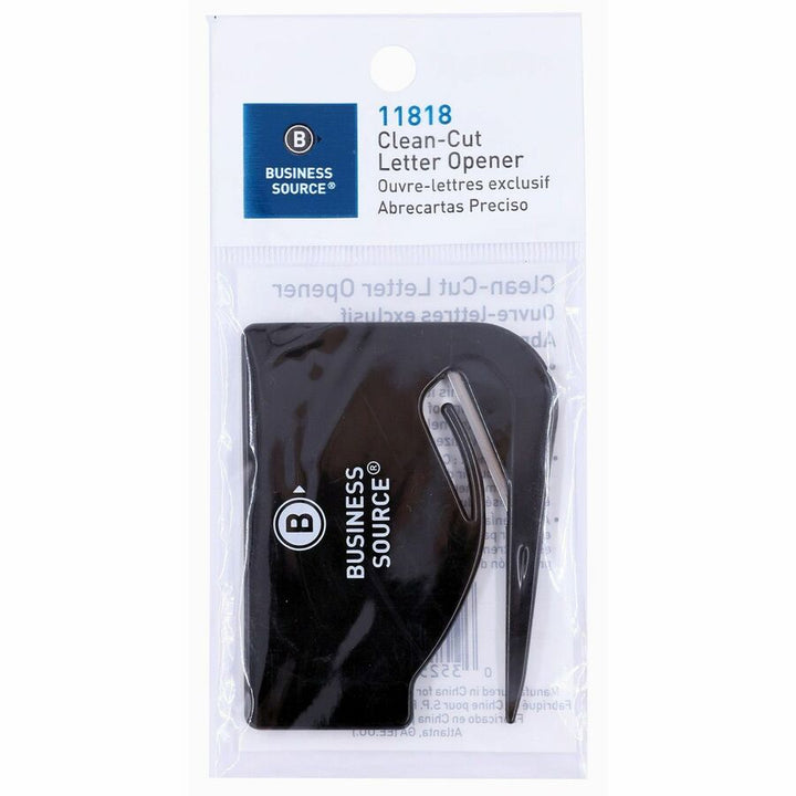 Image of Business Source Letter Opener, Plastic, 2-7/8"x2-1/8", Black