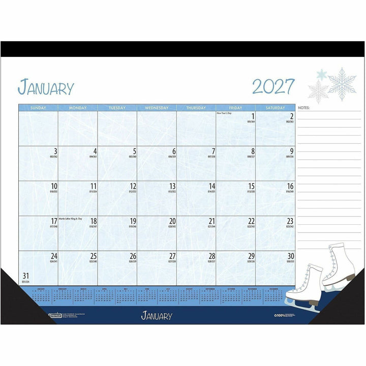 Image of House of Doolittle 139 Monthly Deskpad Calendar Seasonal Holiday Depictions 22 x 17 Inches