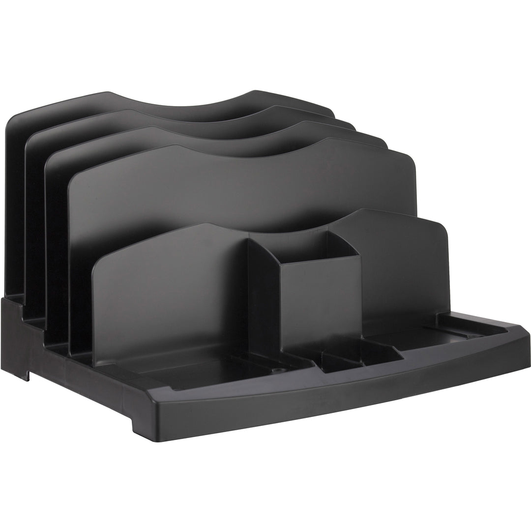 Image of Business Source Organizer, w/2 Letter Trays, 9 Comp,13-1/8"x9-7/8"x14", BK
