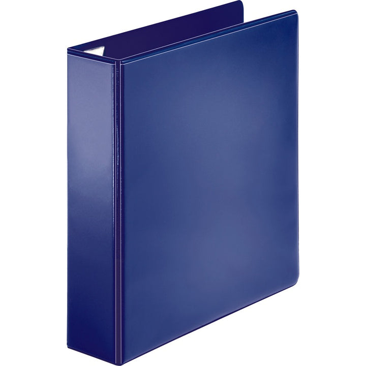 Image of Business Source View Binder w/4 Pockets, D-Ring, 2" Cap, 8-1/2"x11", Navy