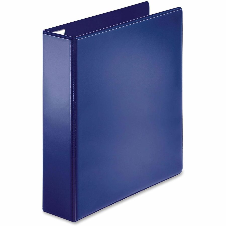 Image of Business Source View Binder w/4 Pockets, D-Ring, 2" Cap, 8-1/2"x11", Navy