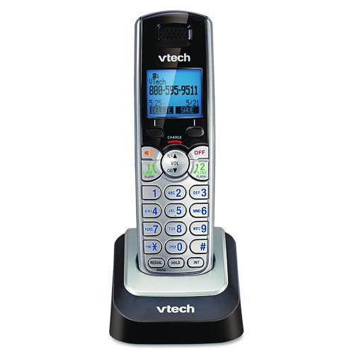 Image of Vtech® DS6101 Two-Line Cordless Accessory Handset for DS6151 System, Black/Silver