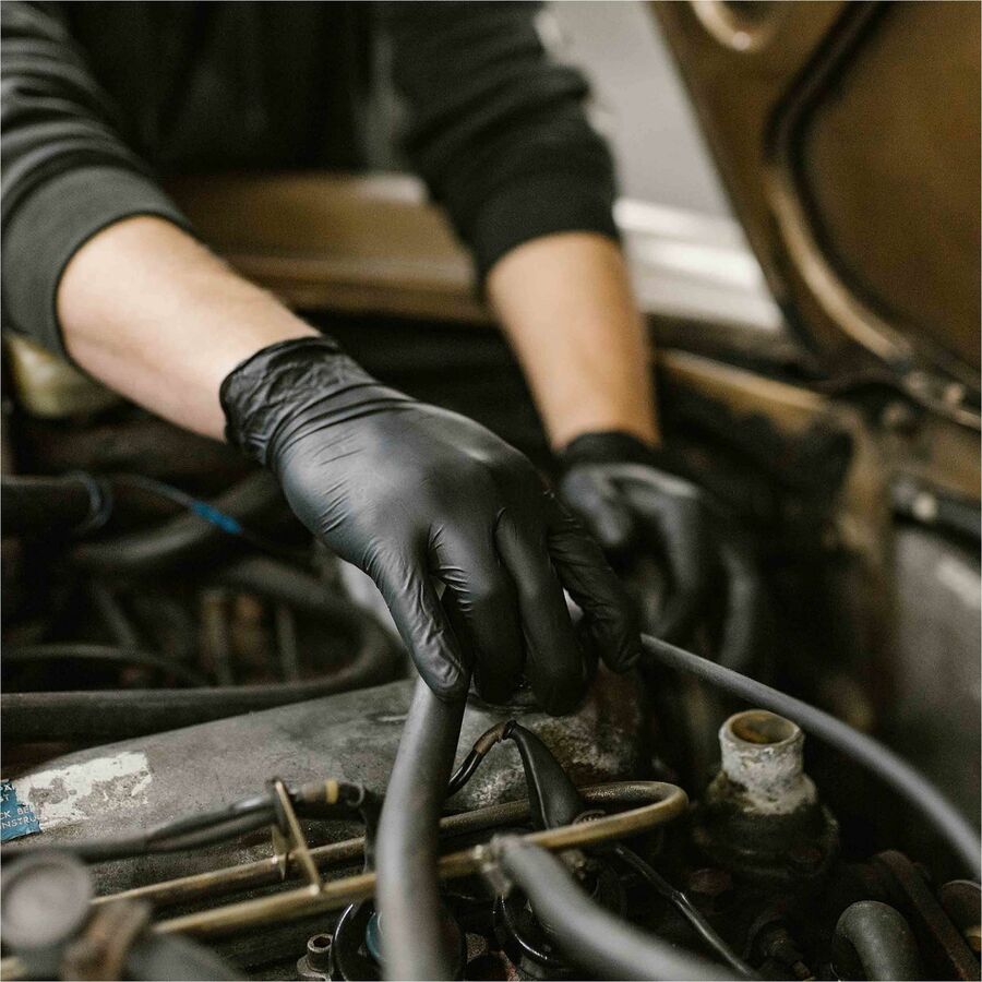 Image of Gloveworks GPNB46100 Industrial Black Nitrile Disposable Gloves