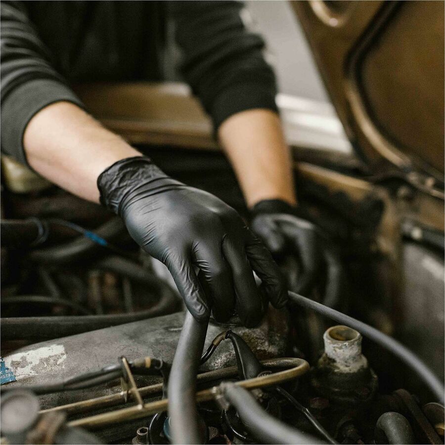 Image of Gloveworks GPNB46100 Industrial Black Nitrile Disposable Gloves