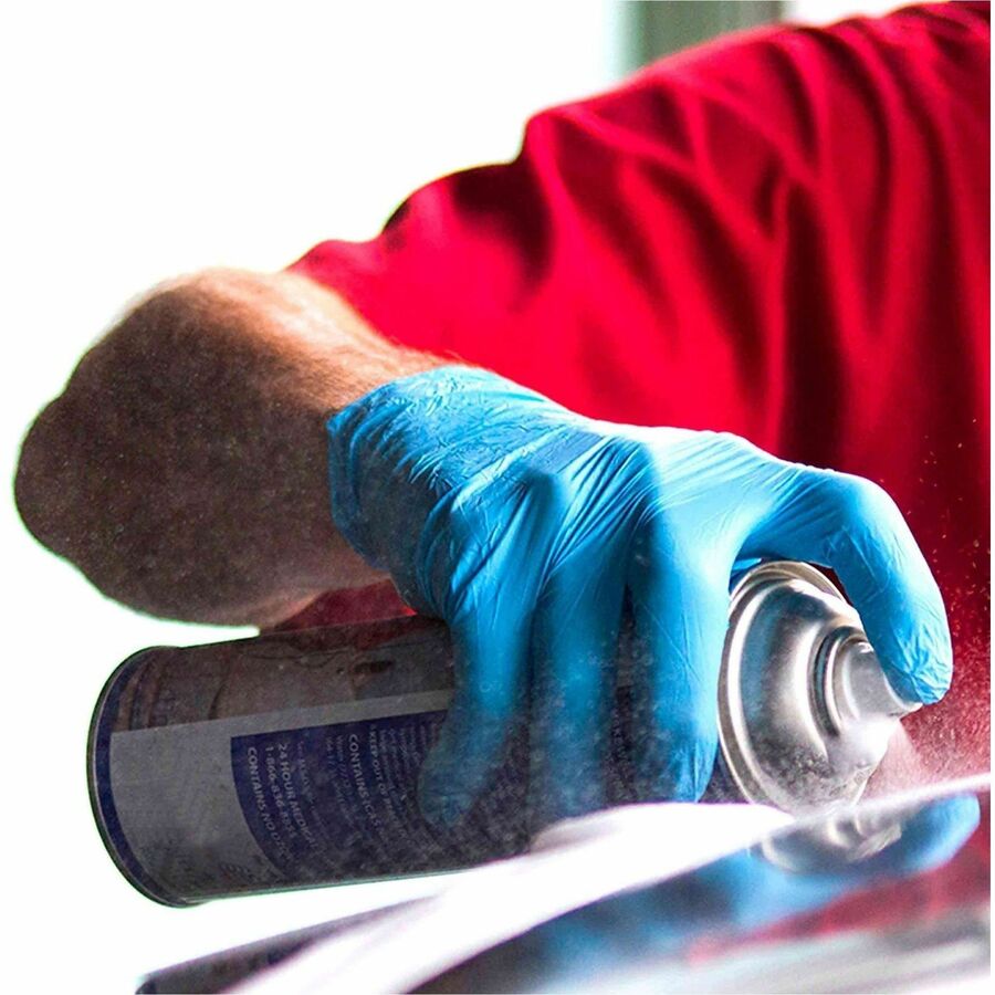 Image of Ammex X344100 X3 Blue Nitrile Industrial Latex Free Disposable Gloves (Case of 1000)