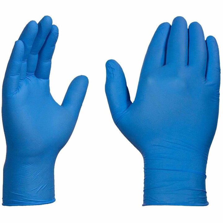 Image of Ammex X346100 X3 Blue Nitrile Industrial Latex Free Disposable Gloves (Case of 1000)