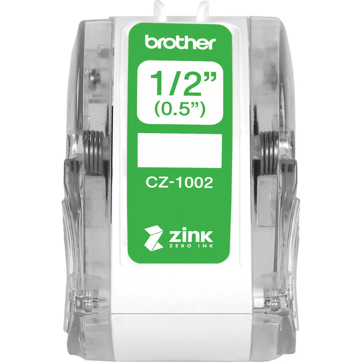 Image of Brother CZ-1002 Multipurpose Label, 1/2" Width, Zero Ink (ZINK), Paper, Water Resistant, 1 Each