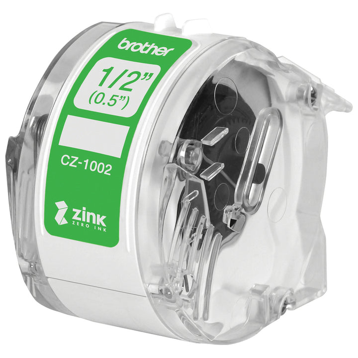 Image of Brother CZ-1002 Multipurpose Label, 1/2" Width, Zero Ink (ZINK), Paper, Water Resistant, 1 Each