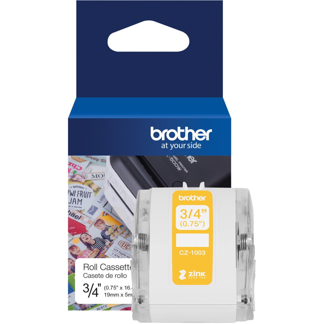Image of Brother Labels, ZINK Zero Ink, Continuous-Length, 3/4"x16.4', White