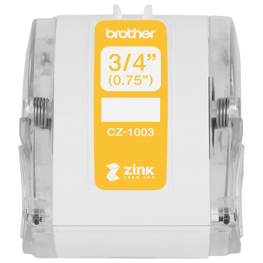 Image of Brother CZ-1003 Multipurpose Label, 3/4" Width, Zero Ink (ZINK), Paper, Water Resistant, 1 Each