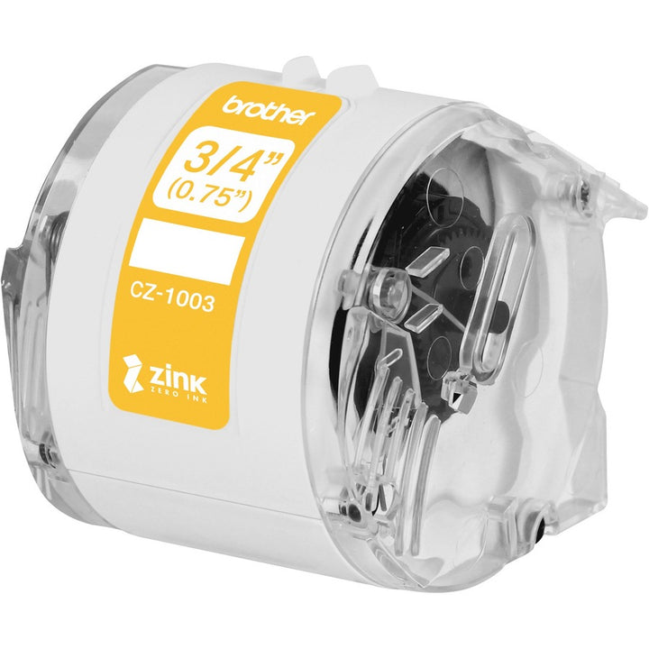 Image of Brother CZ-1003 Multipurpose Label, 3/4" Width, Zero Ink (ZINK), Paper, Water Resistant, 1 Each