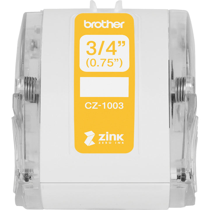 Image of Brother CZ-1003 Multipurpose Label, 3/4" Width, Zero Ink (ZINK), Paper, Water Resistant, 1 Each