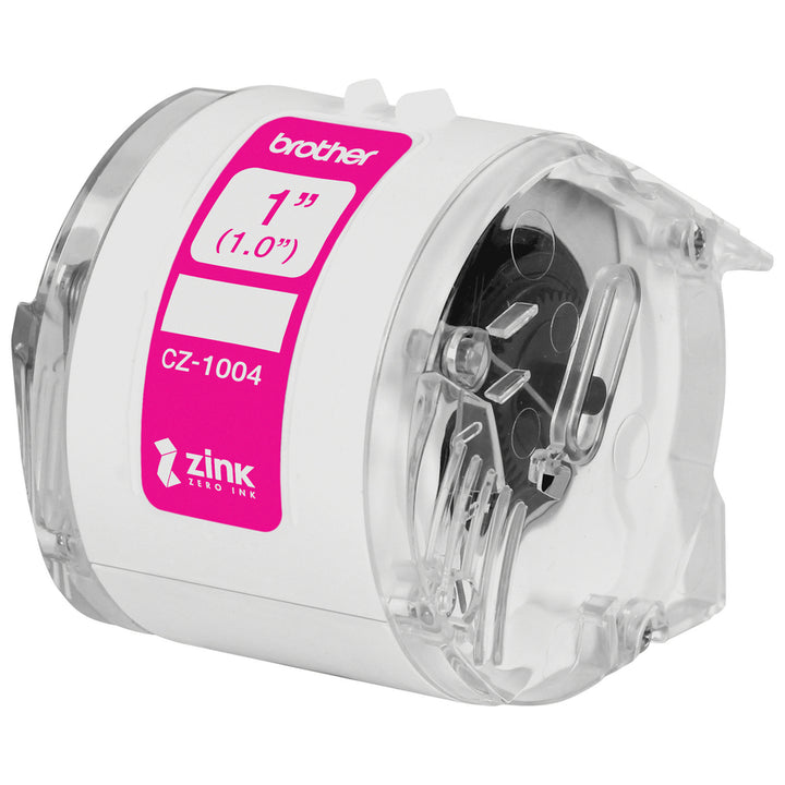 Image of Brother CZ-1004 Multipurpose Label, 1" Width, Zero Ink (ZINK), Paper, Water Resistant, 1 Each