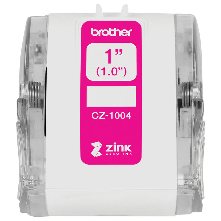Image of Brother CZ-1004 Multipurpose Label, 1" Width, Zero Ink (ZINK), Paper, Water Resistant, 1 Each