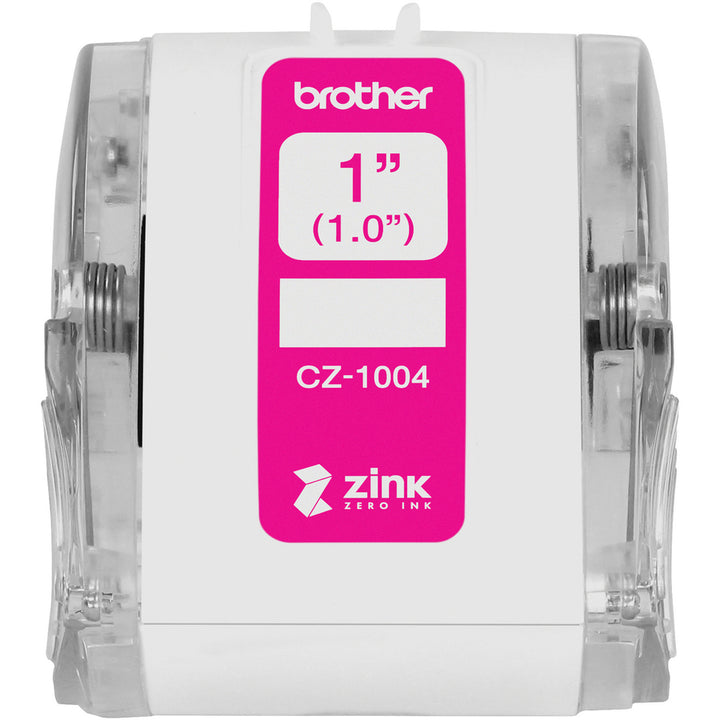 Image of Brother CZ-1004 Multipurpose Label, 1" Width, Zero Ink (ZINK), Paper, Water Resistant, 1 Each