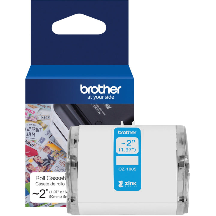 Image of Brother Labels, ZINK Zero Ink, Continuous-Length, 2"x16.4', White