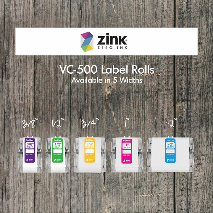 Image of Brother CZ-1005 Multipurpose Label, 1 31/32" Width, Zero Ink (ZINK), Paper, Water Resistant, 1 Each