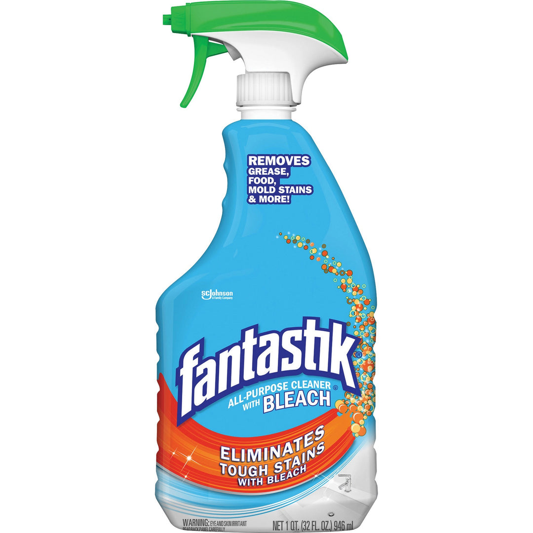 Image of fantastik® 308685 All-purpose Cleaner with Bleach, 32 fl oz (1 quart), Fresh Clean Scent, Anti-bacterial, Clear, 1 Each