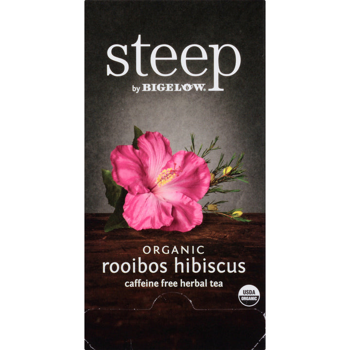 Image of Steep by Bigelow® 17713 Rooibos Hibiscus, 1.6 oz, 20 Teabag, Decaffeinated, GMO Free, Kosher, Organic, 20 / Box