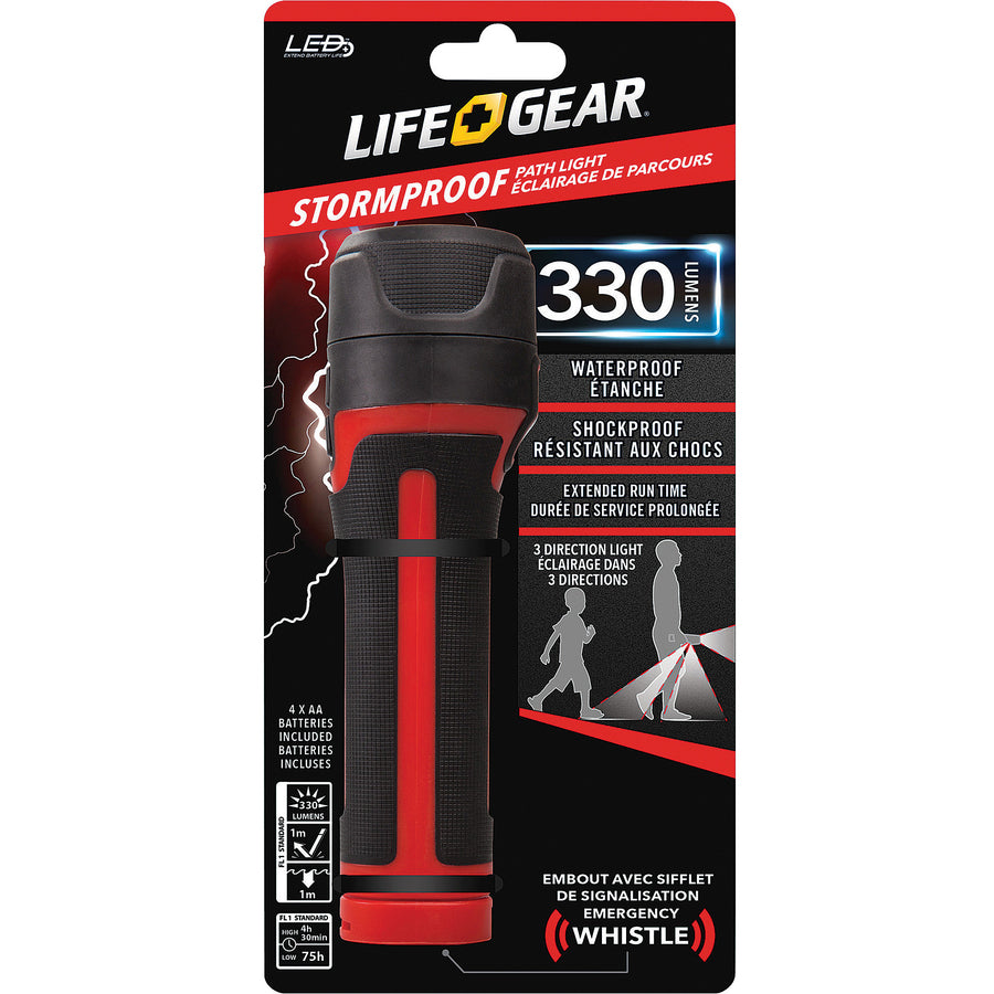 Image of DORCY® Flashlight, Path, 150 Lumen, 1-9/10"Wx1-9/10"Lx7-1/4"H,BK/RD