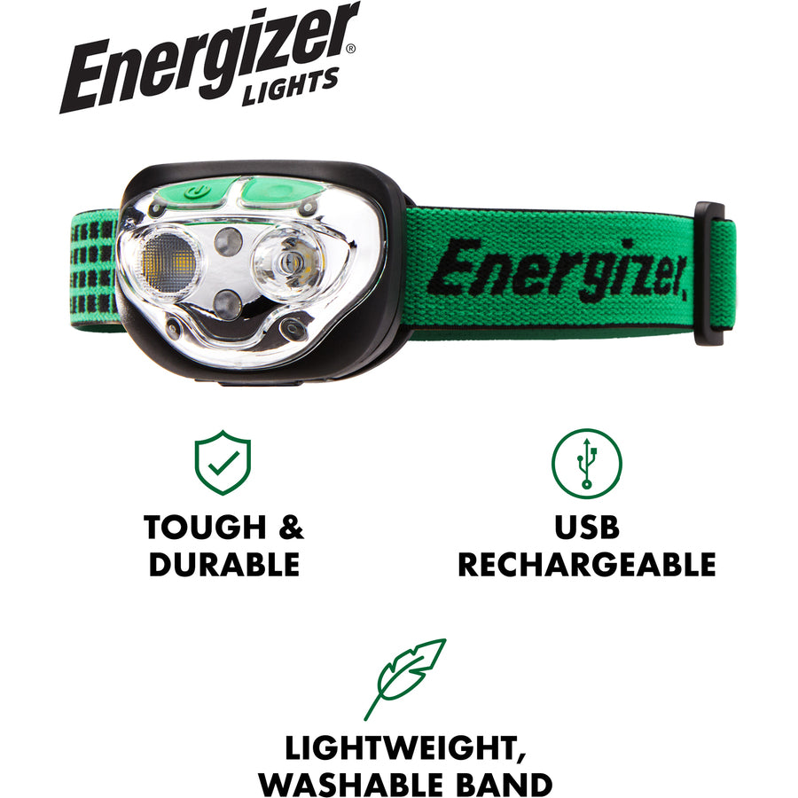 Image of Eveready® Headlamp, LED, Rechargeable, 400 Lumens, 80m, Black