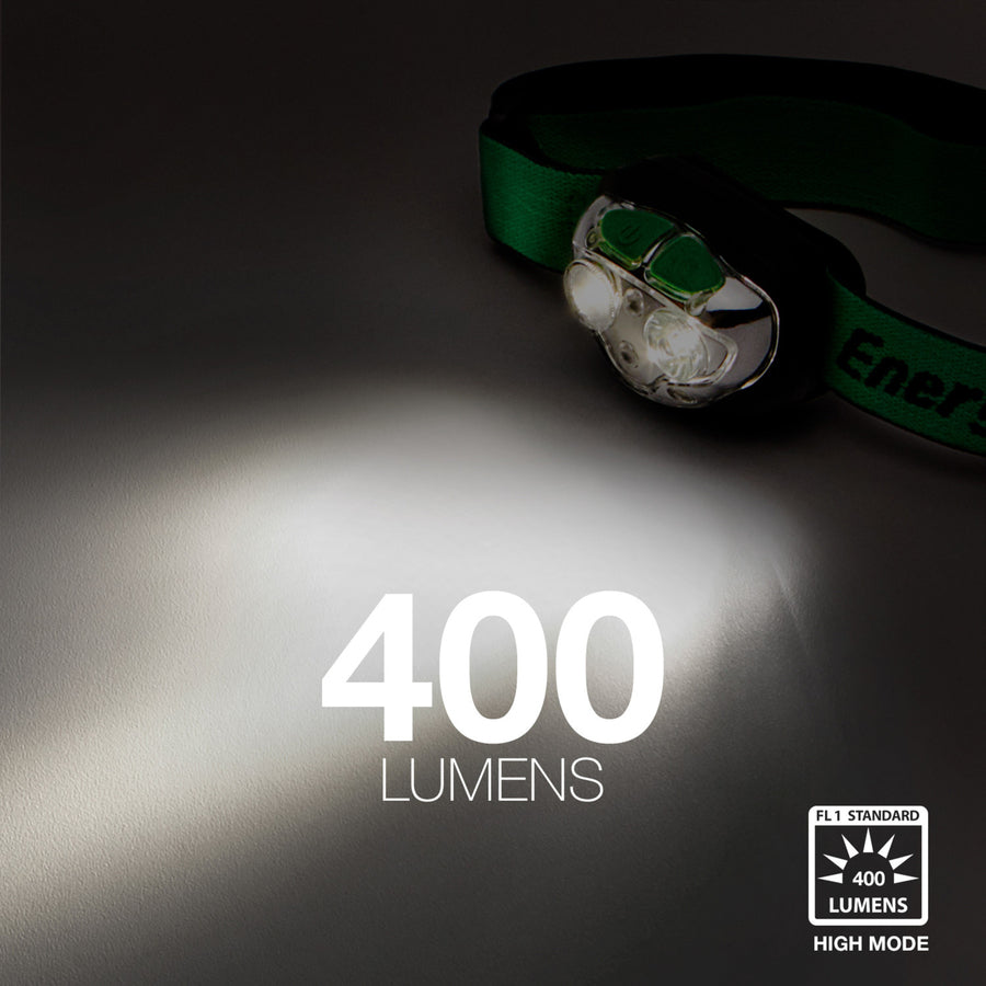 Image of Eveready® Headlamp, LED, Rechargeable, 400 Lumens, 80m, Black