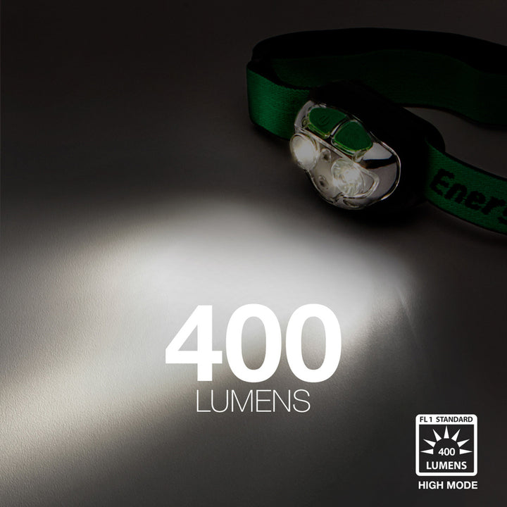 Image of Eveready® Headlamp, LED, Rechargeable, 400 Lumens, 80m, Black