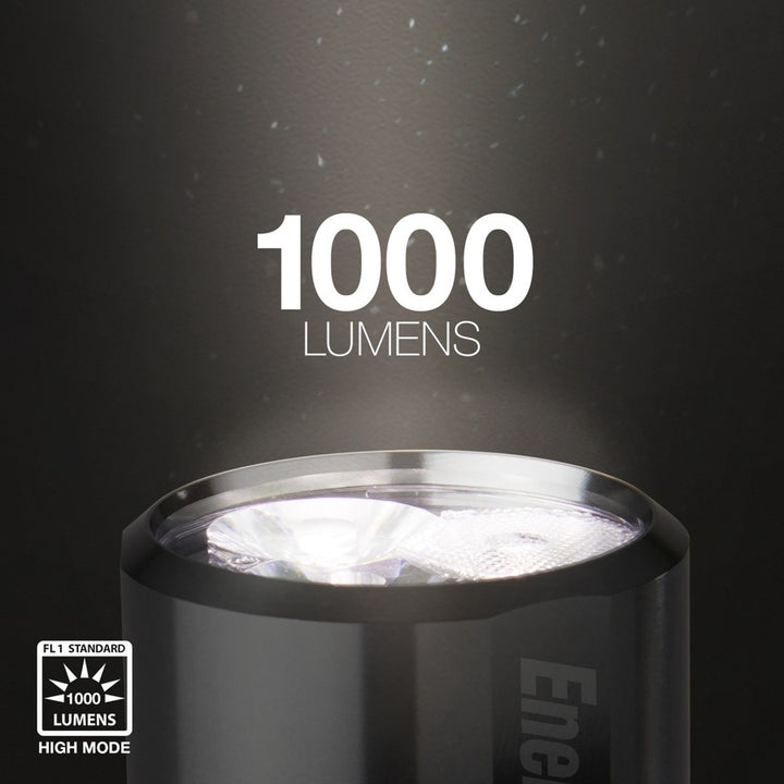 Image of Eveready® Flashlight, LED, Rechargeable, 1000 Lumens, 200m, Silver