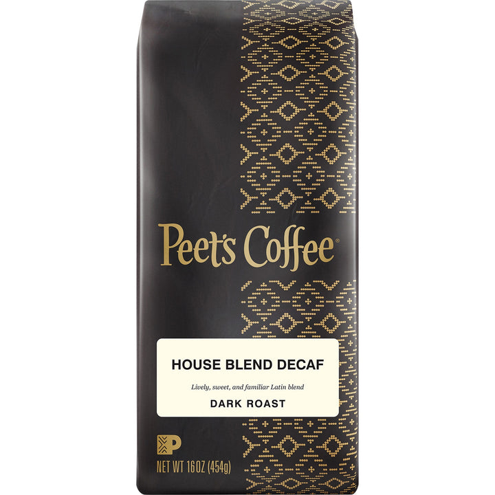 Image of Peet's Coffee & Tea® Coffee, House Blend Decaf, Ground, 1 lb, Black
