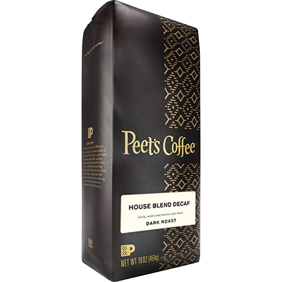 Image of Peet's Coffee & Tea® Coffee, House Blend Decaf, Ground, 1 lb, Black
