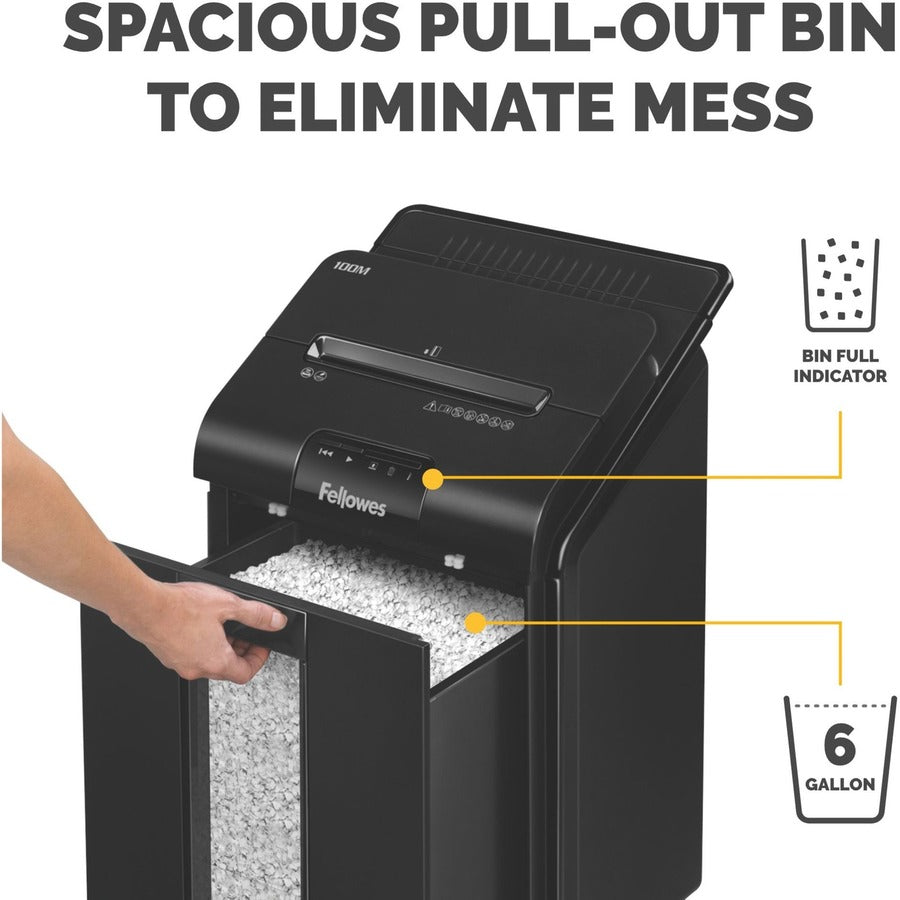Image of Fellowes® Automax 100m Auto Feed Micro-Cut Shredder, 100 Auto/10 Manual Sheet Capacity