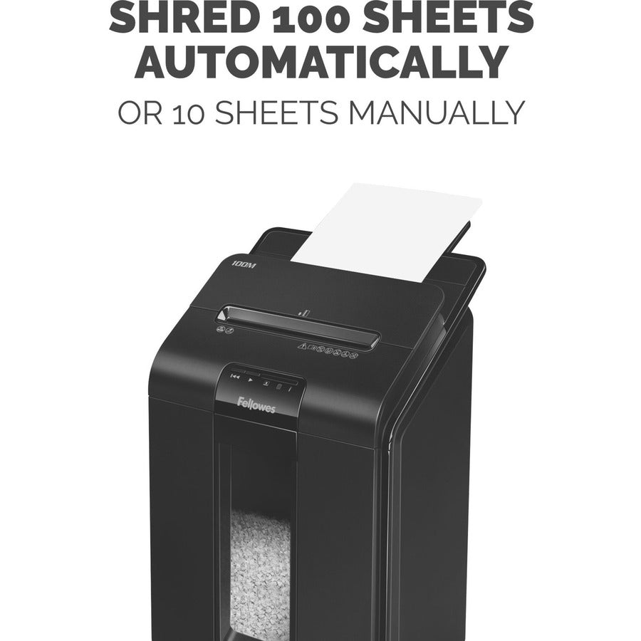 Image of Fellowes® Automax 100m Auto Feed Micro-Cut Shredder, 100 Auto/10 Manual Sheet Capacity
