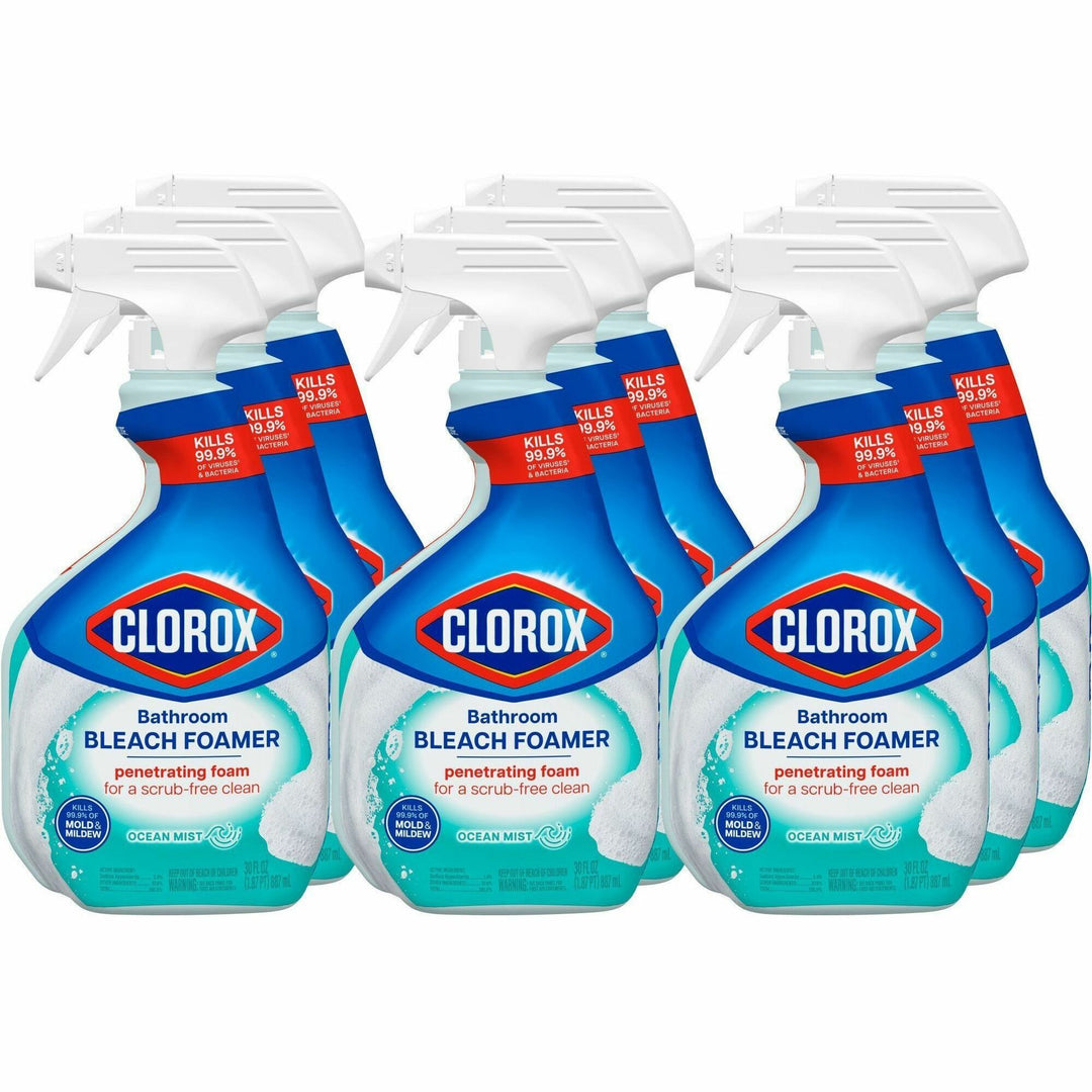 Image of Clorox® Bathroom Bleach, Foamer, Spray Bottle, 30 fl oz, 9/CT, Clear