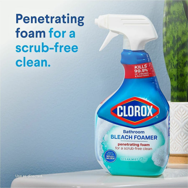 Image of Clorox® Bathroom Bleach, Foamer, Spray Bottle, 30 fl oz, 9/CT, Clear