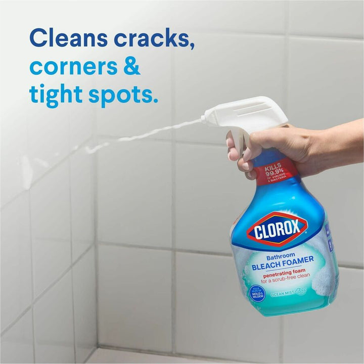 Image of Clorox® Bathroom Bleach, Foamer, Spray Bottle, 30 fl oz, 9/CT, Clear
