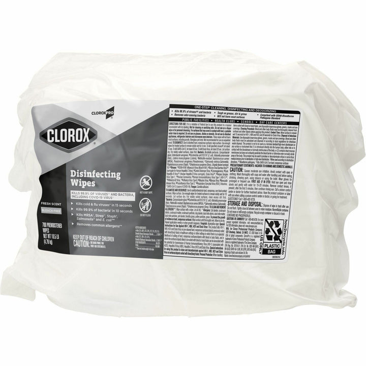 Image of Clorox® Disinfecting Wipes, Fresh Scent, 700/BG, 7"x7", 2BG/CT, WE