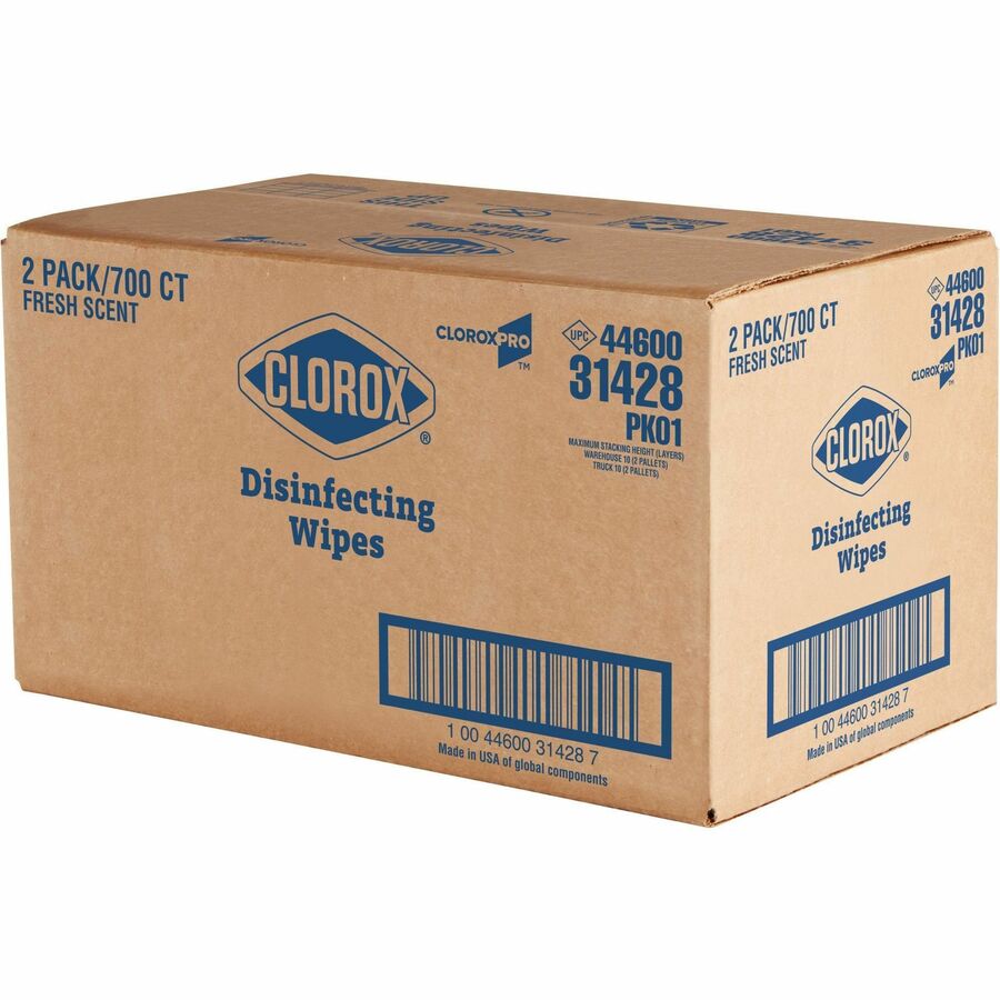 Image of Clorox® Disinfecting Wipes, Fresh Scent, 700/BG, 7"x7", 2BG/CT, WE