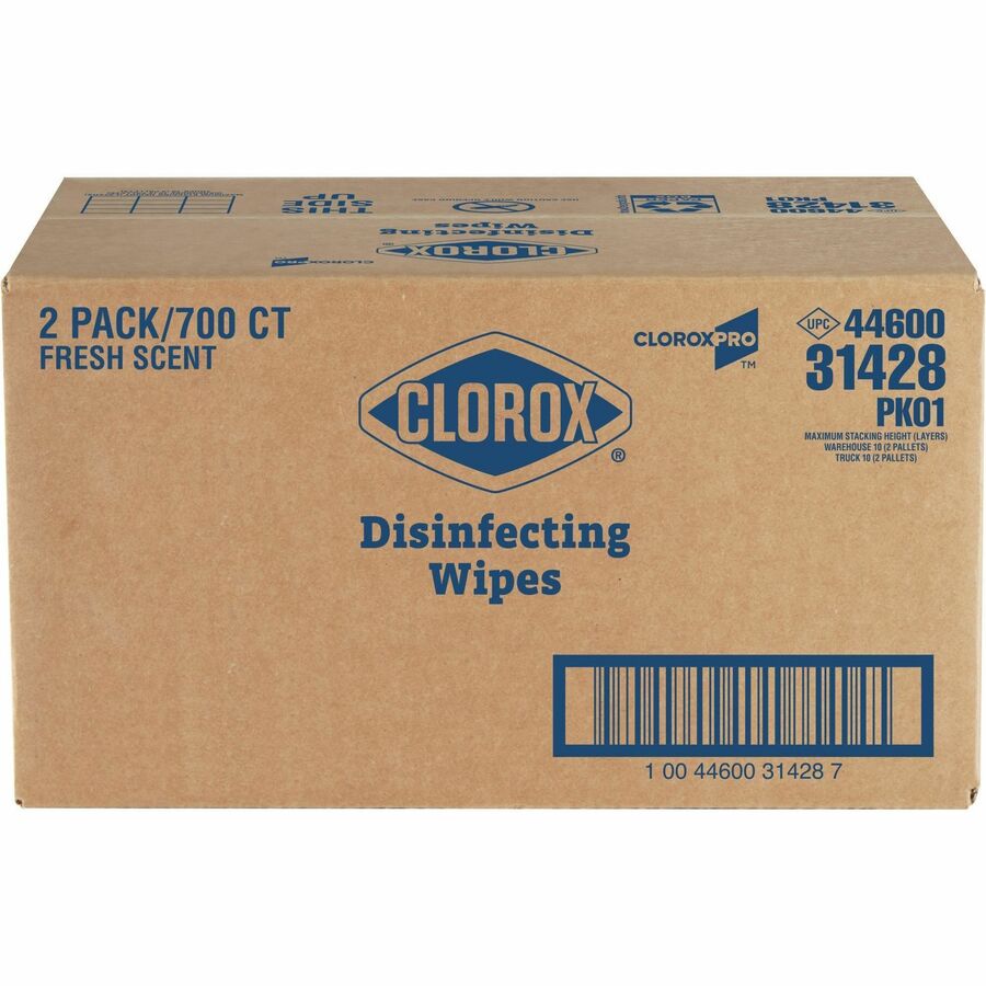 Image of Clorox® Disinfecting Wipes, Fresh Scent, 700/BG, 7"x7", 2BG/CT, WE