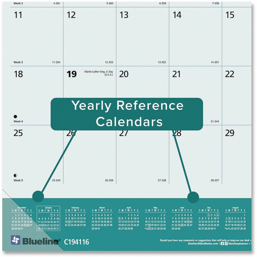 Image of Blueline® Pets Collection Monthly Desk Pad, Puppies Photography, 22 x 17, Black Binding, Clear Corners, 12-Month (Jan to Dec): 2025