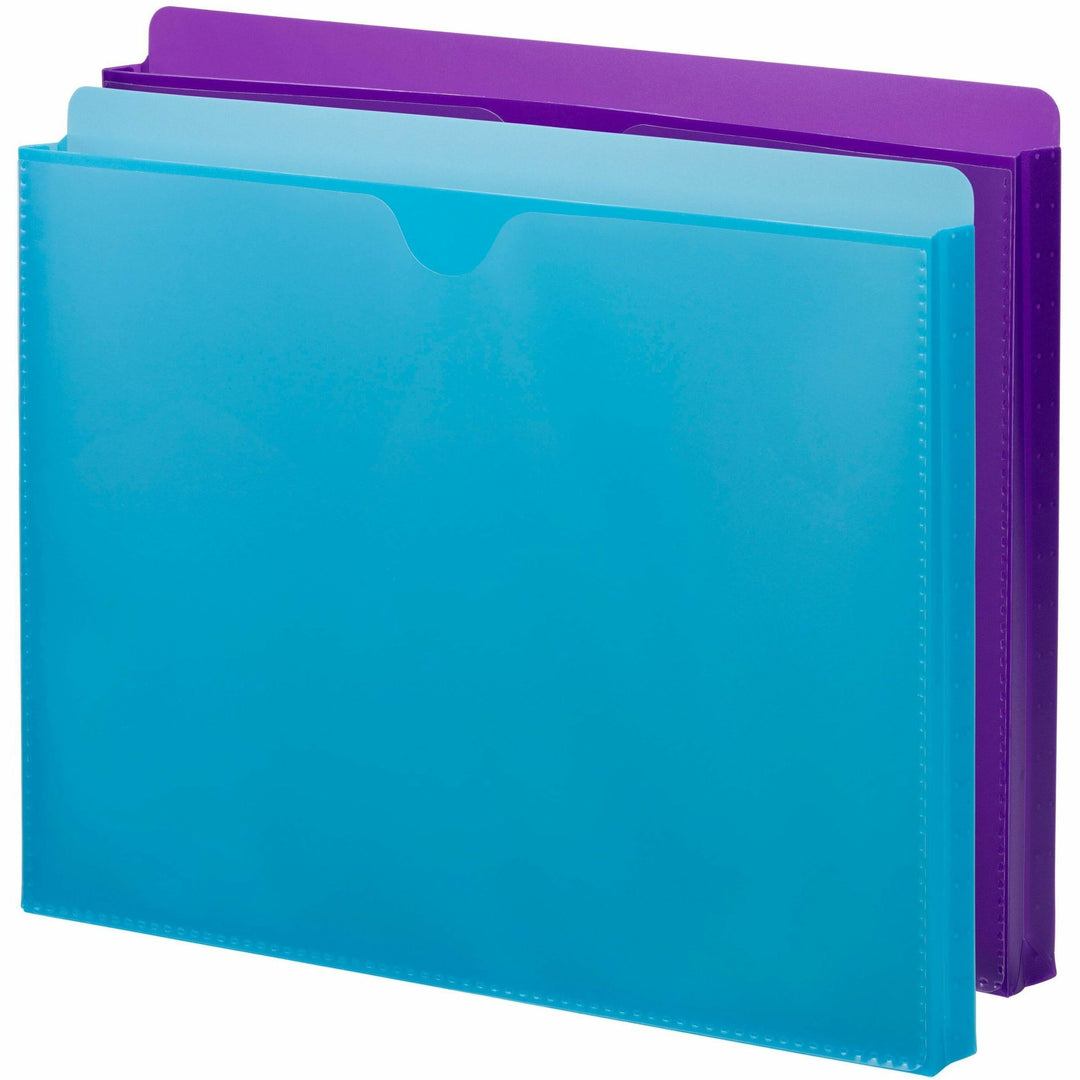 Image of Smead File Jackets,w/Sleeve,1" Exp,Poly,11-3/4"x9-1/2",2/PK,AST